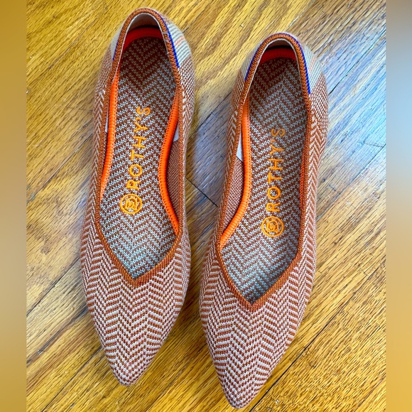 Rothy’s Retired The Point Camel Herringbone Merino Wool Size 6 - Picture 2 of 7